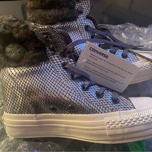 Converse Metallic Silver High-Tops